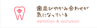 歯並びやかみ合わせが 気になっている